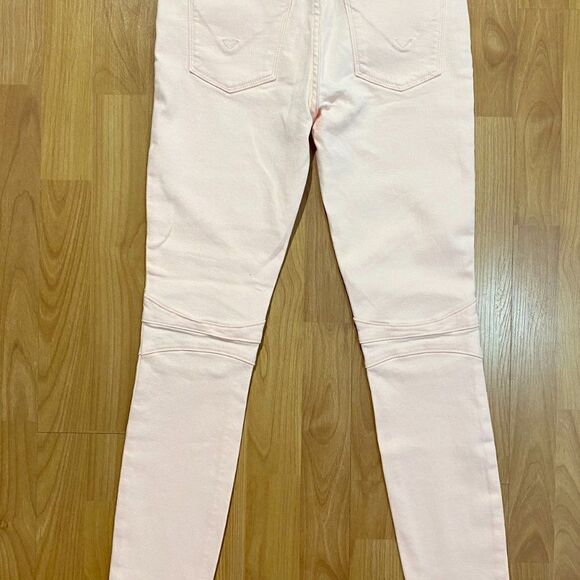 Hudson Los Angeles Women’s Barbara High Waist Pink Skinny Jeans Pearl Pink - Picture 10 of 12